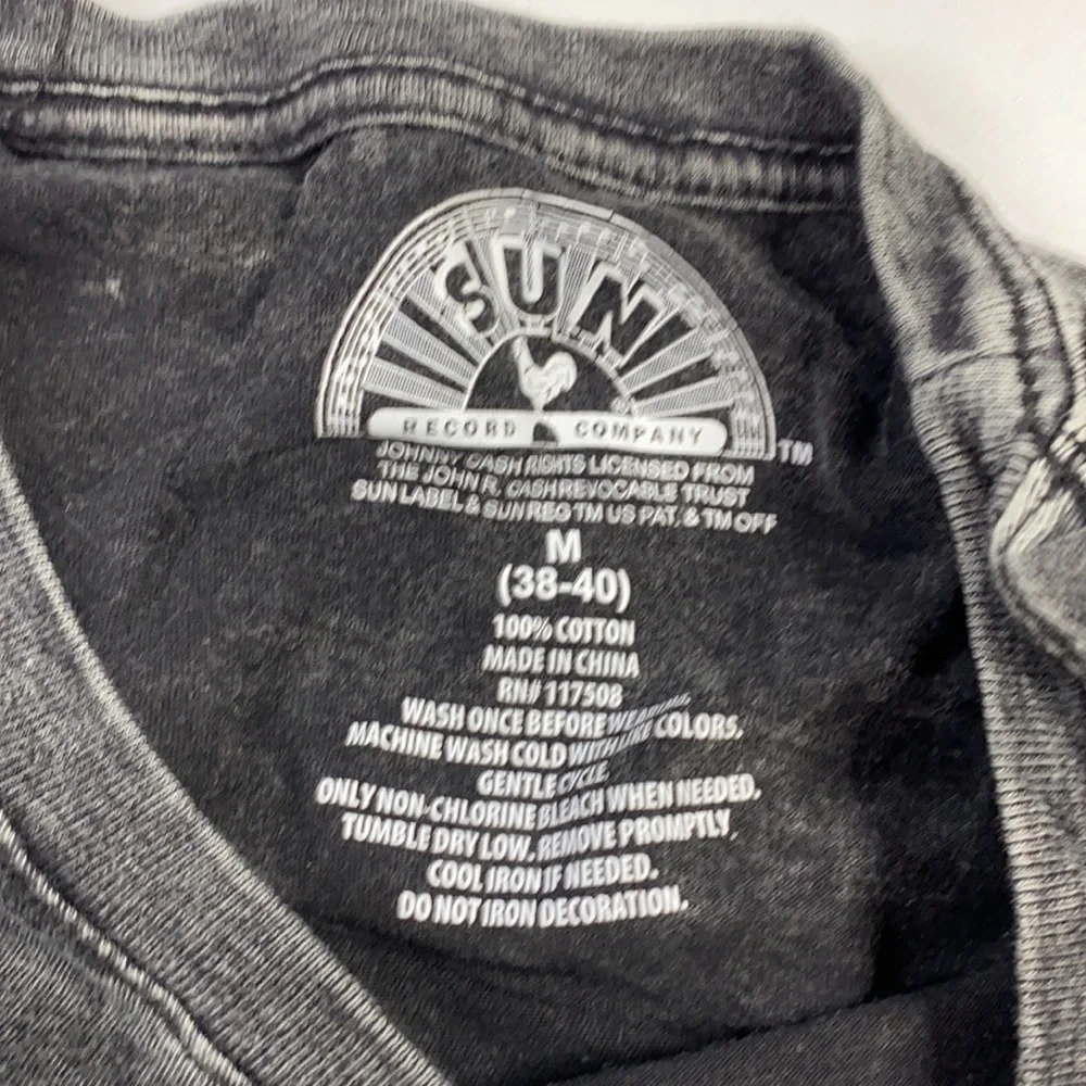 Johnny Cash Sun Record Company Gray Tshirt Size Medium